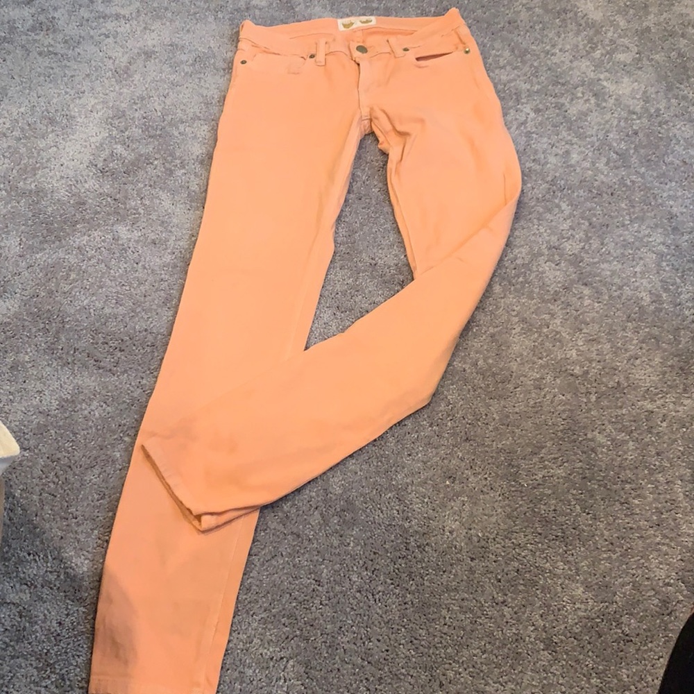 Peach skinny jeans!